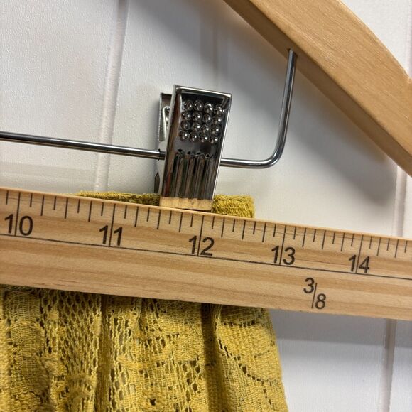 Vintage Lace Midi Tea Skirt Women Small Yellow Twee Floral Feminine Spring Chic - Picture 4 of 7